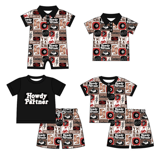 4.8 custom each style moq 5eta 4-6week Sibling Sister baby boy sets 1 and sets 2 and boy rompers and top match family design