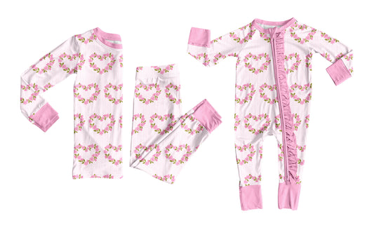 25.9.6 custom each style moq 5eta 4-6week Sibling Sisters love floral pink baby girl clothes long sleeve pants sets and romper match family design