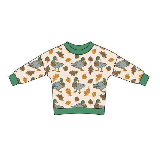8.3 custom each style moq 5 eta 4-6week Sibling Sister baby boys clothes ducks long sleeve top and long sleeve romper match family design