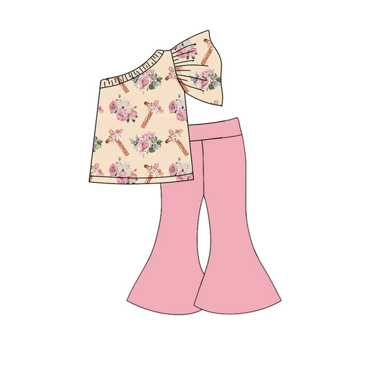 10.17 custom each style moq 5eta 4-6week Sibling Sister boots floral pink baby girl sets and dress and rompers match family design