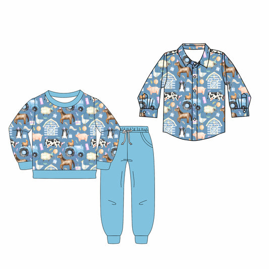 25.7.28 custom each style moq 5eta 4-6week Sibling Sisters baby boy long sleeve pants sets and top match family design