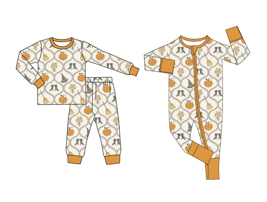 25.5.10 custom each style moq 5eta 4-6week Sibling Sisters pumpkin baby boy long sleeve pants sets and rompers match family design