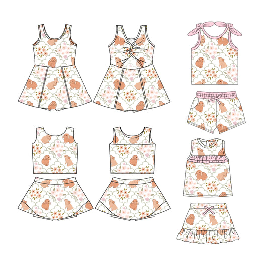 25.12.22 custom each style moq 5 eta 6-8week Sibling Sisters baby girl clothes short sleeve shorts sets and skirts set 2 and dress match family design