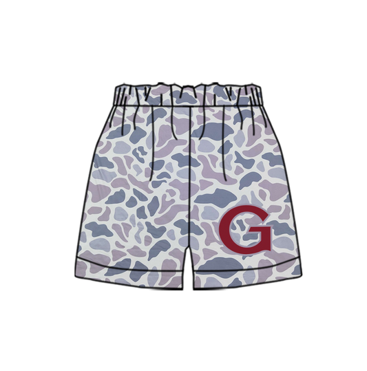 Custom moq 5 mix size milk silk summer teams Children's Camouflage Shorts Gray Color Clothing