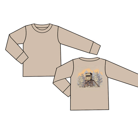 9.19 custom each style moq 5 eta 4-6week baby boys clothes khaki long sleeve top