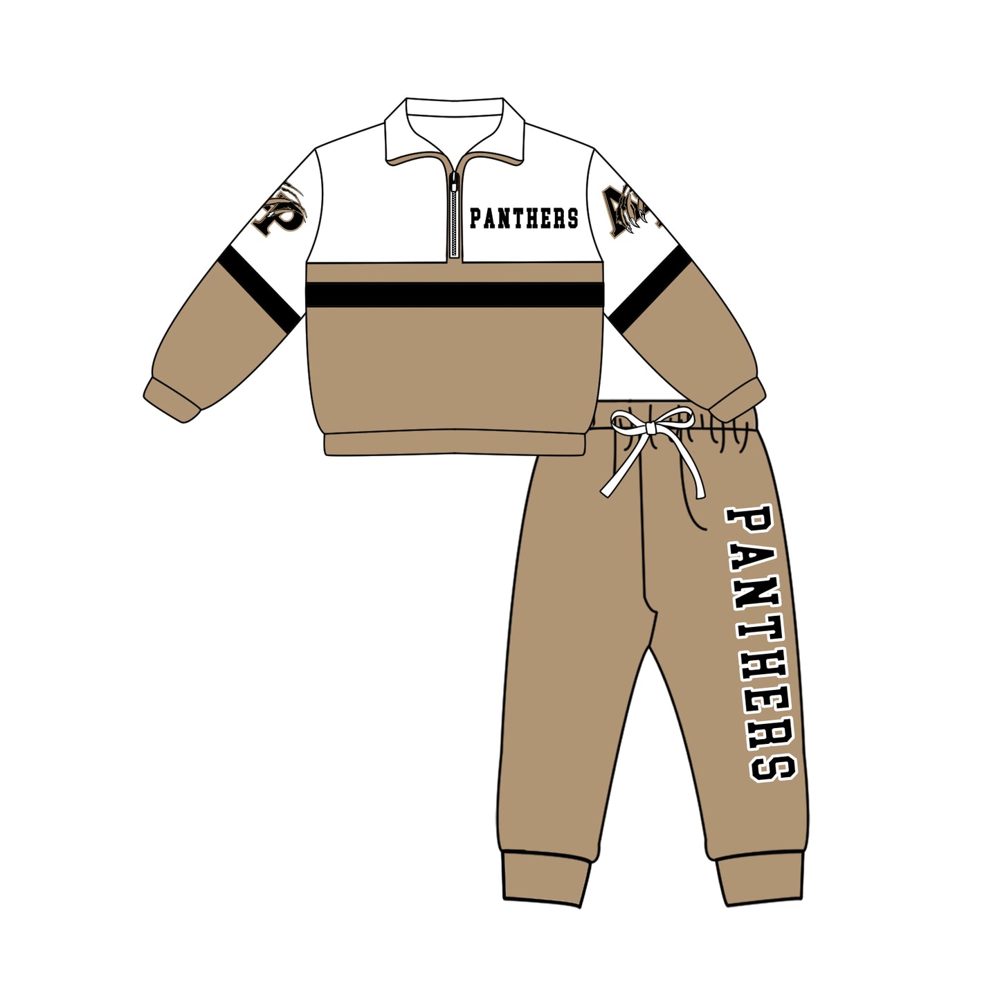 Custom moq 5 mix size milk silk summer teams Girls Brown Polka Dot Top Shorts Set Top Skirt Short Set Zipper Pullover Jogger Pants Set Pullover Tops