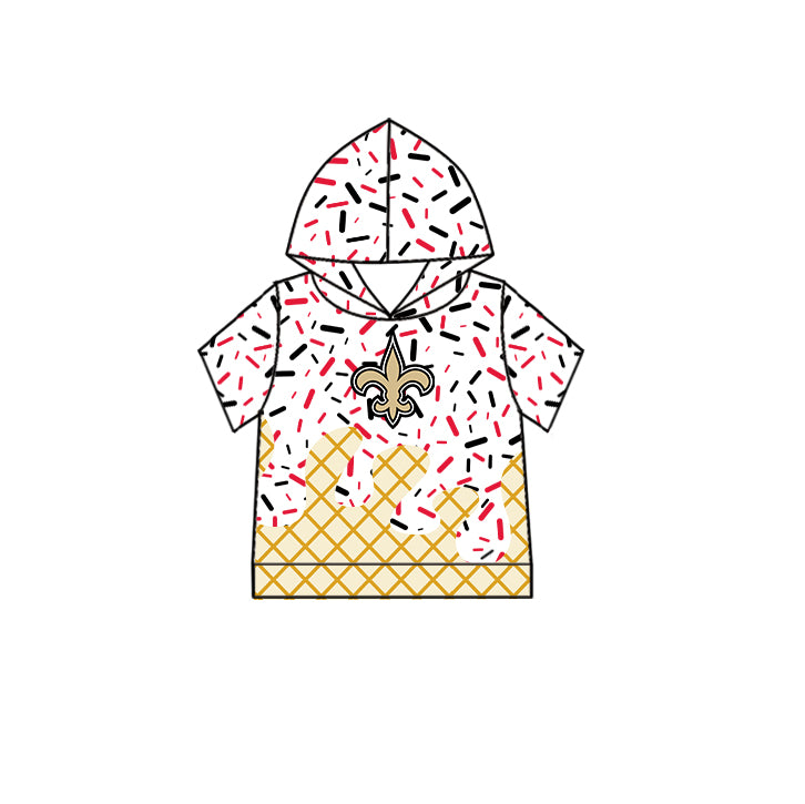 Custom summer teams baby girls clothes team white hooded long sleeve tops and short sleeve top and dress and pants and shorts-25.6.12