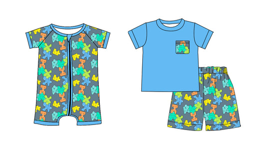 25.12.5 custom each style moq 5 eta 6-8week Sibling Sister baby boy short sleeve shorts sets and romper match design
