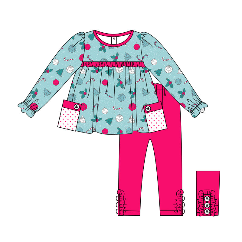 8.8 custom each style moq 5eta 4-6week Sibling Sister Christmas rose red baby girls sets and rompers match family design
