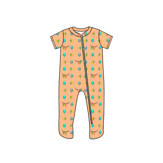 10.9 custom each style moq 5eta 4-6week baby boys clothes cow head short sleeve rompers