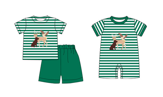11.9 custom each style moq 5eta 4-6week Sibling Sister duck green striped baby girl short sleeve shorts sets and rompers match design