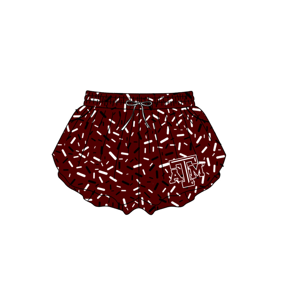 Custom moq 5 mix size milk silk summer teams Baby Camo Hooded Short Sleeve Top and Shorts Set Dark Red Ice Cream Drips Hooded Top with Matching Shorts