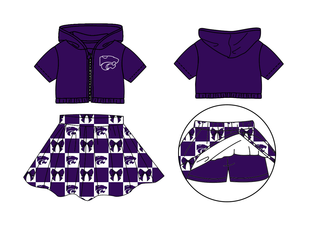 Custom moq 3 or 5 mix size milk silk summer teams baby girl clothes bow purple sleeveless skirts sets 3 and dresss and shorts-26.1.24