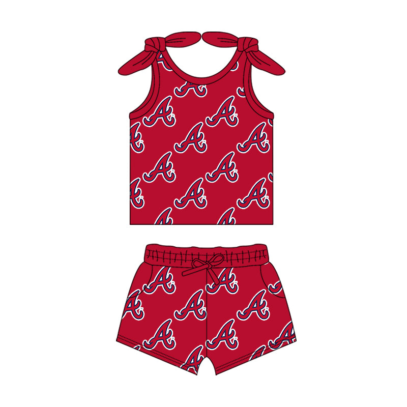 Custom moq 5 mix size milk silk summer teams baby girls clothes team red sleeveless shorts sets and skirts sets and dress and jumpsuit-25.7.15