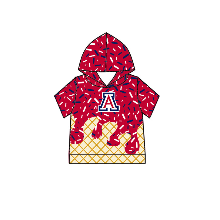 Custom summer teams baby girls clothes team red hooded long sleeve tops and short sleeve top and dress and pants and shorts-25.6.2