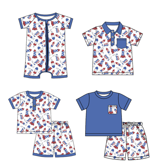 3.28 custom each style moq 5eta 4-6week Sibling Sister blue baby girl sets 1 and sets 2 and boy rompers and top match family design