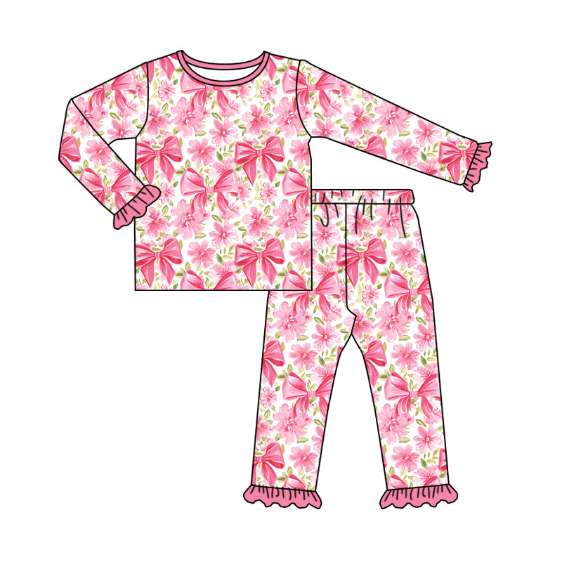 7.26 custom each style moq 5eta 4-6week Sibling Sister bow pink baby girls sets and dress and rompers match family design