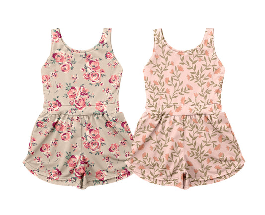 3.20 custom each style moq 5eta 4-6week Sibling Sister baby girls clothes Short sleeve jumpsuit 6 match family design