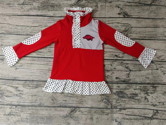 red  girls top     college pullovers