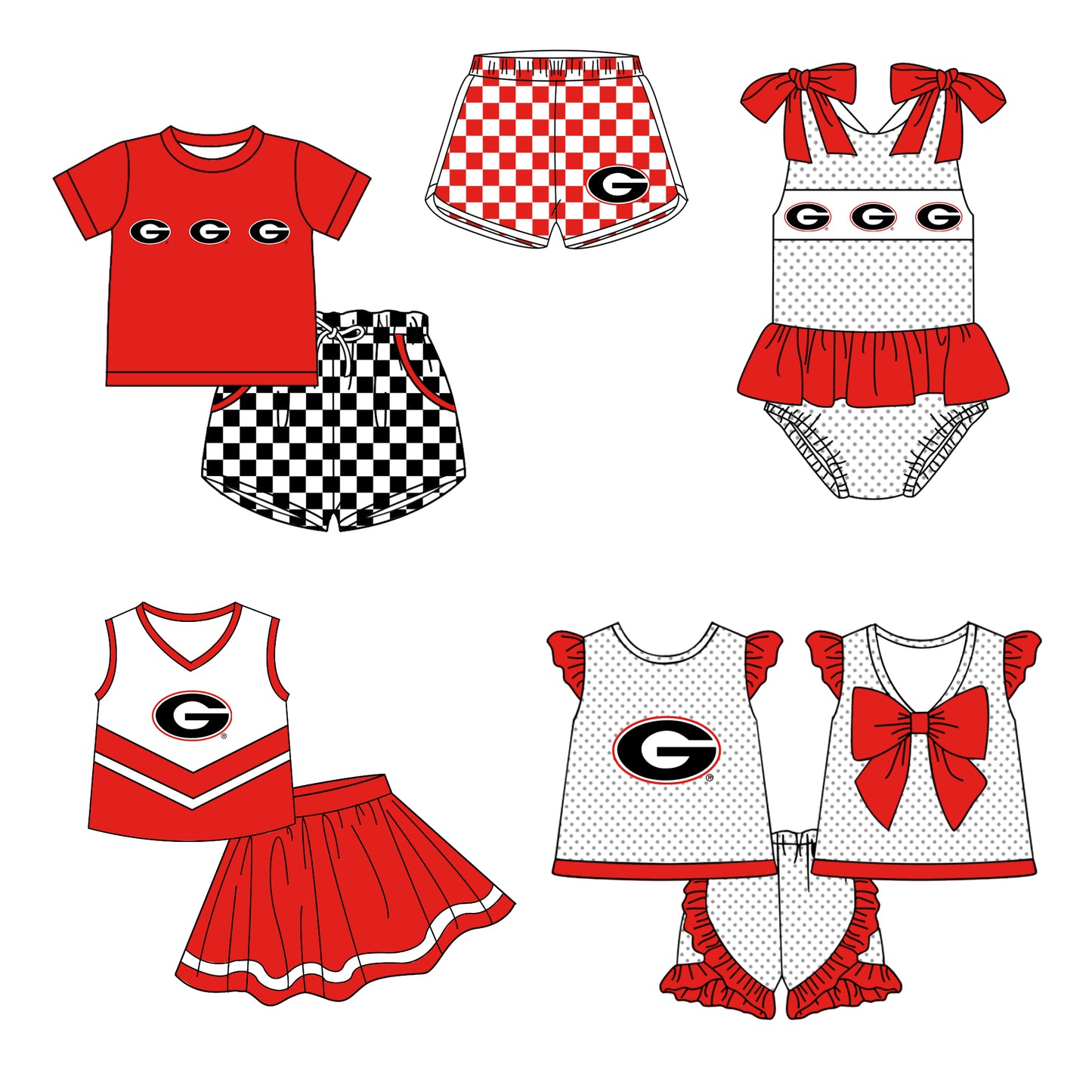 Custom moq 5 mix size milk silk summer teams Boy's Short-Sleeved Shirt Black Plaid Shorts Set Girl's Two Short-Sleeved Outfits with Matching Swimsuits Adult Shorts