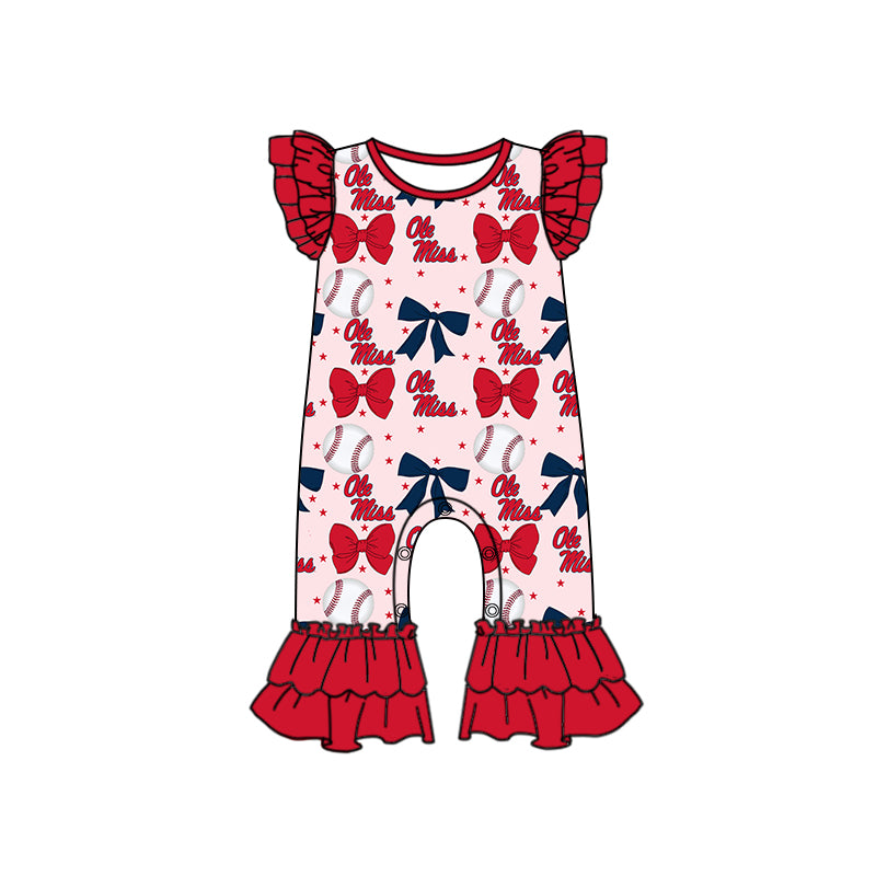 Custom moq 5 each style summer teams baby girls clothes team bow red long sleeve hooded pants sets and dress and romper-25.6.13