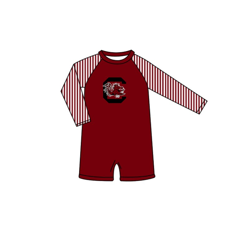 Custom moq 5 mix size milk silk summer teams baby girl boys clothes Red Two-Piece Swimsuit Set One Piece Swimsuits boy swim trunks