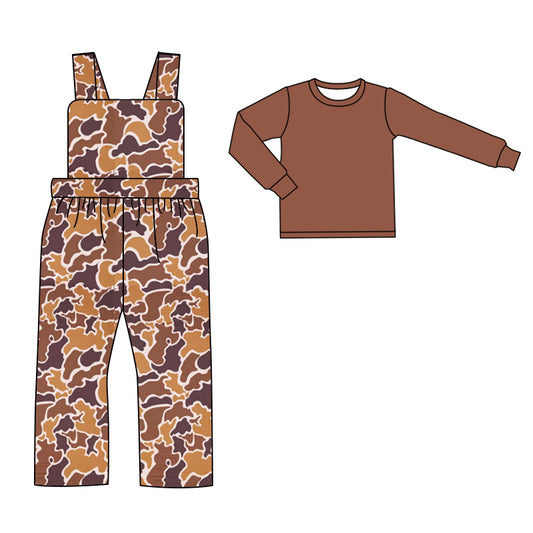 9.16 custom each style moq 5eta 4-6week baby girls clothes camouflage red and brown long sleeve suspender jumpsuit sets