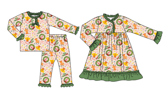 25.8.22 custom each style moq 5eta 4-6week Sibling Sisters baby girl long sleeve pants sets and dress match family design