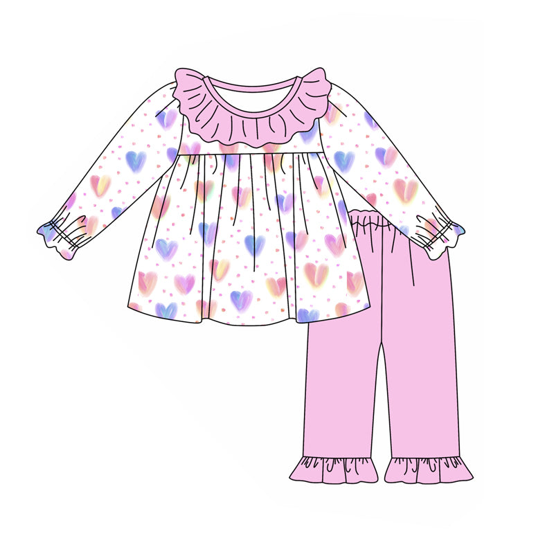 9.4 custom each style moq 5eta 4-6week Sibling Sister love light purple baby girl sets and dress and rompers match family design
