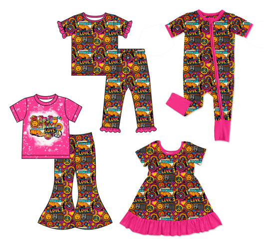 25.12.17 custom each style moq 5 eta 6-8week Sibling Sisters baby girl short sleeve pants sets 2 and dress and rompers match family design