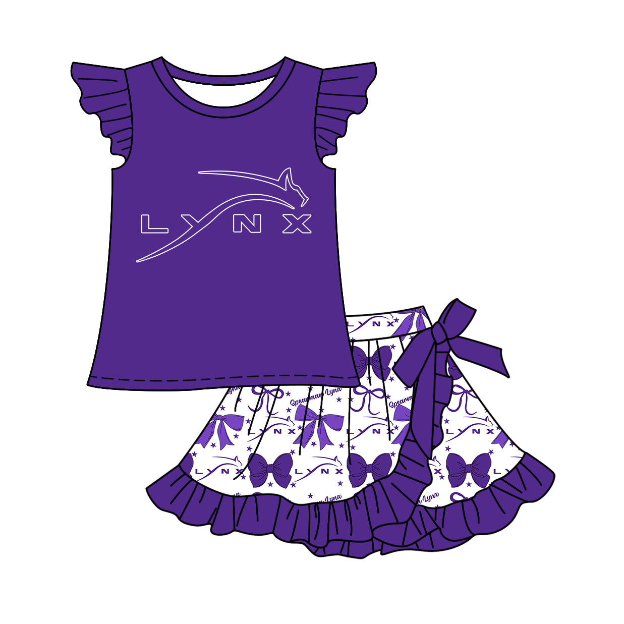 Custom moq 5 mix size milk silk baby girls clothes team bow purple sleeveless skirts sets 1 and set 2 and dress-25.7.19