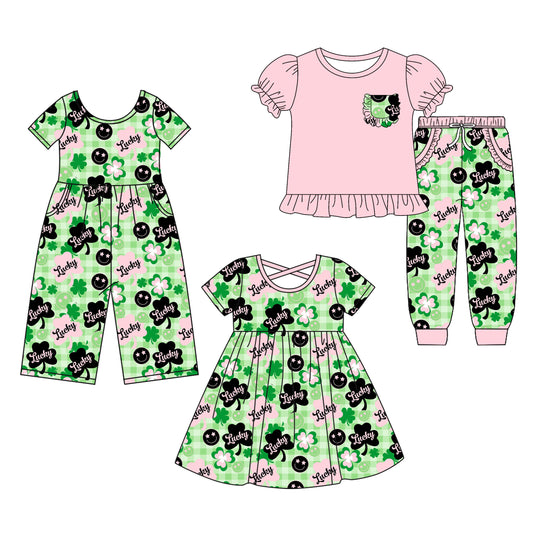 25.9.22 custom each style moq 8 eta 6-8week Sibling Sisters baby girl short sleeve shorts sets and dress and jumpsuit match family design