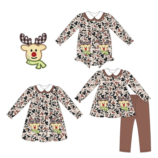 25.7.5 custom each style moq 5eta 4-6week Sibling Sisters baby girl long sleeve pants sets and dress and rompers match family design