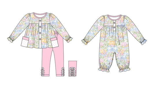 25.7.8 custom each style moq 5eta 4-6week Sibling Sister pumpkin baby girl long sleeve pants sets and rompers match family design