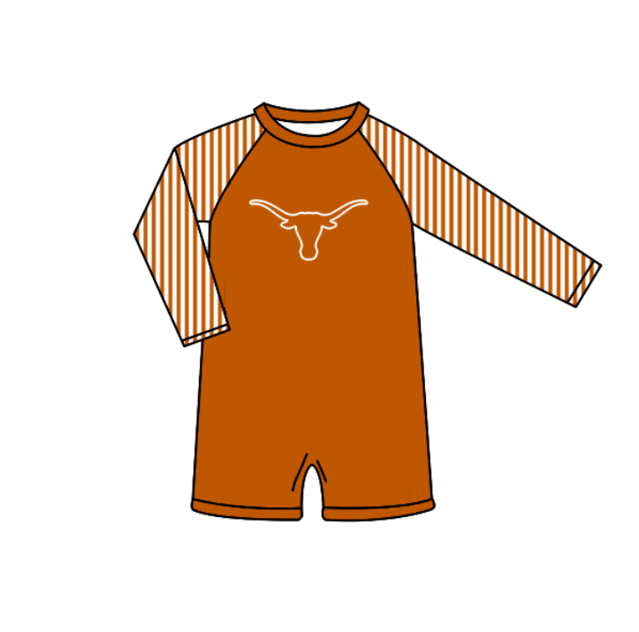 Custom moq 5 mix size milk silk summer teams baby girl boys clothes Brown Two-Piece Swimsuit Set One Piece Swimsuits boy swim trunks