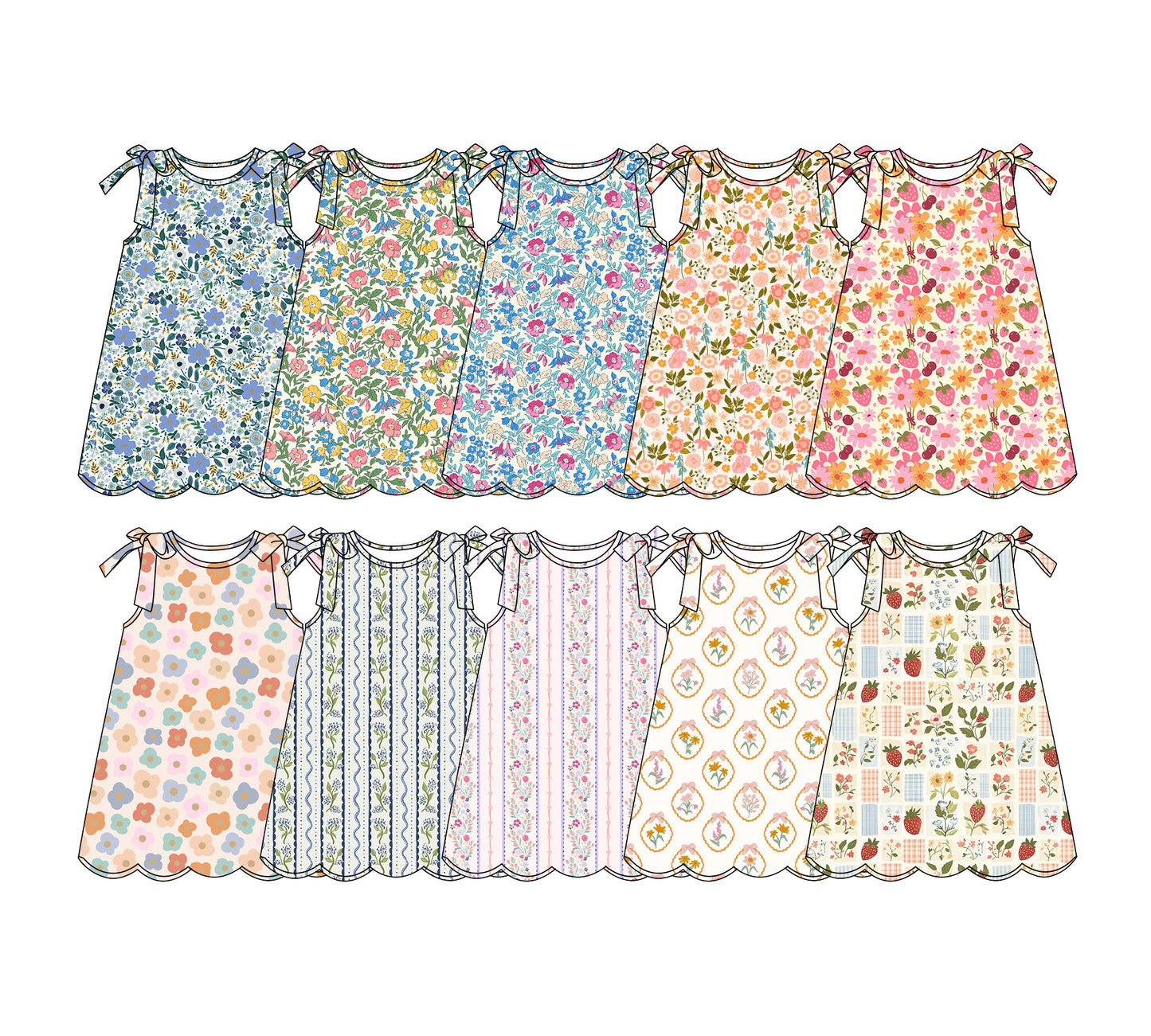 26.1.21 custom each style moq 5 eta 6-8week Sibling Sister baby floral short sleeve dresses 10 match design