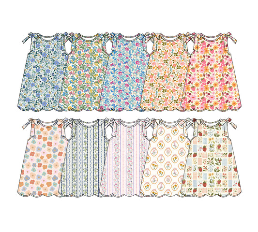 26.1.21 custom each style moq 5 eta 6-8week Sibling Sister baby floral short sleeve dresses 10 match design