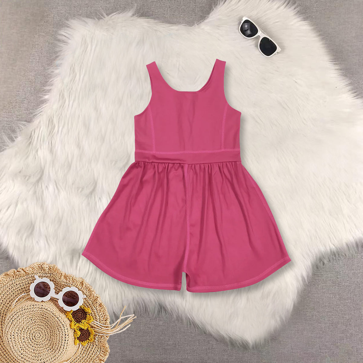 RTS NO MOQ Sibling baby girl clothes yoga suspender jumpsuits