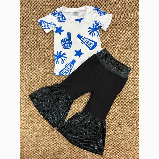 RTS NO MOQ Girls Boys cheers Clothes top and pants