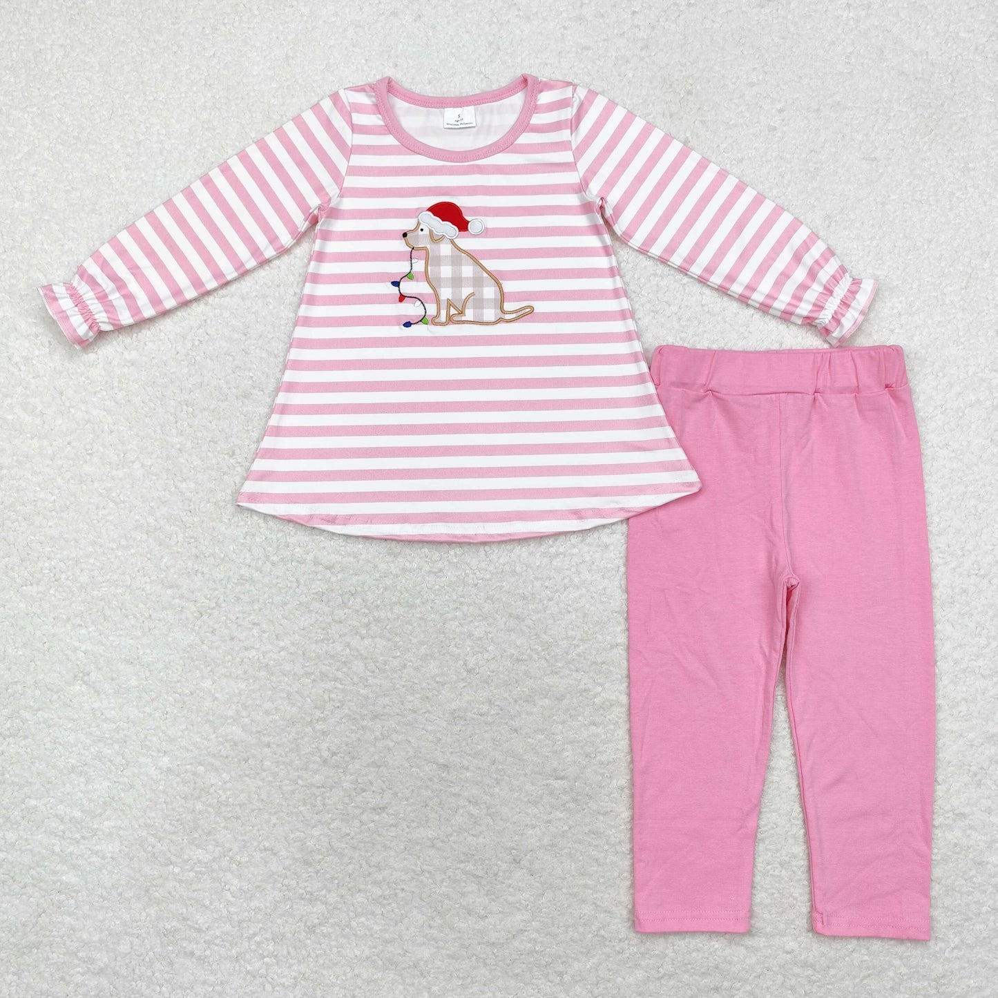 RTS NO MOQ Sibling Baby girls clothes Embroidery Christmas long-sleeved trousers suit & rompers