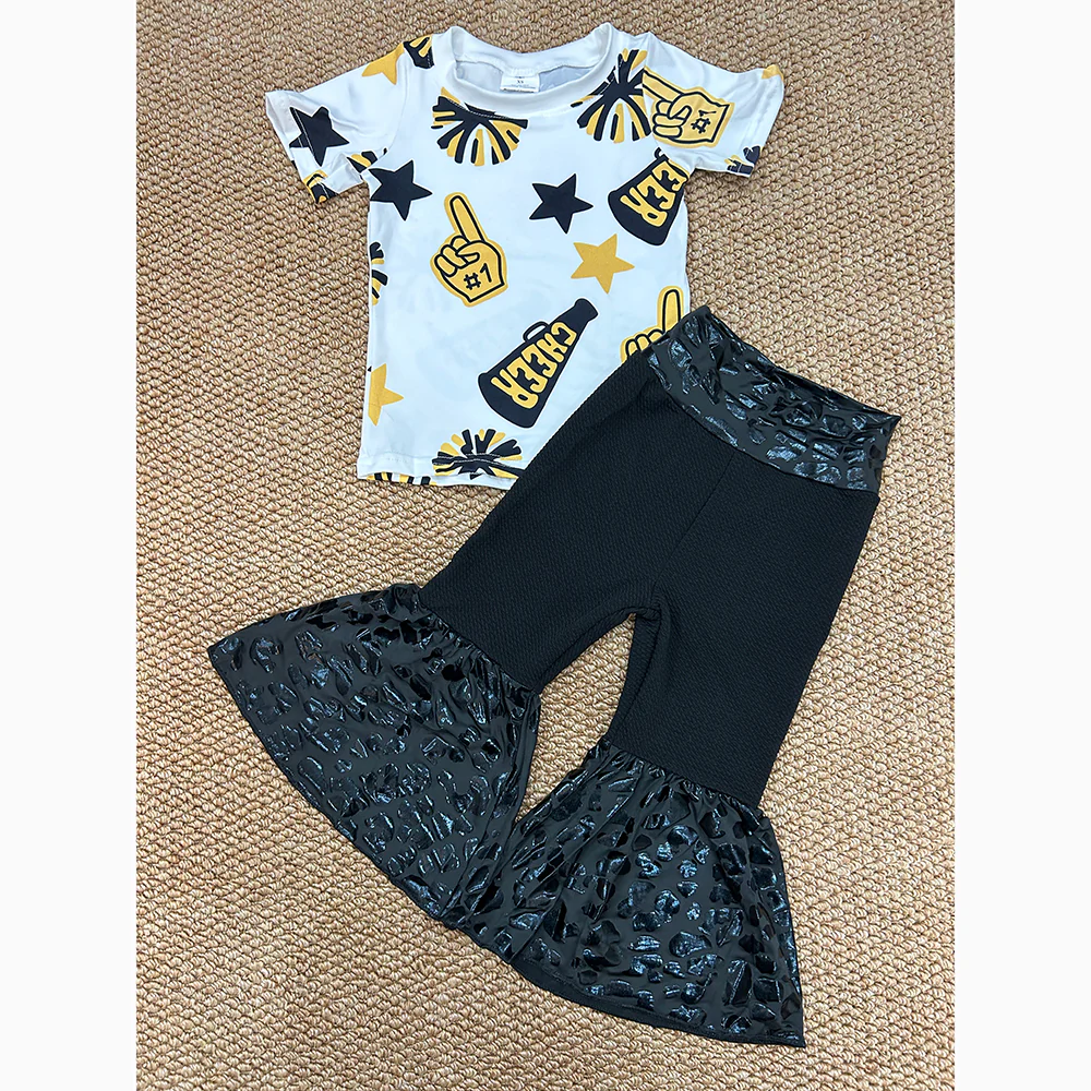 RTS NO MOQ Girls Boys cheers Clothes top and pants