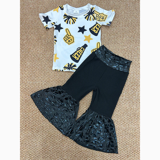 RTS NO MOQ Girls Boys cheers Clothes top and pants