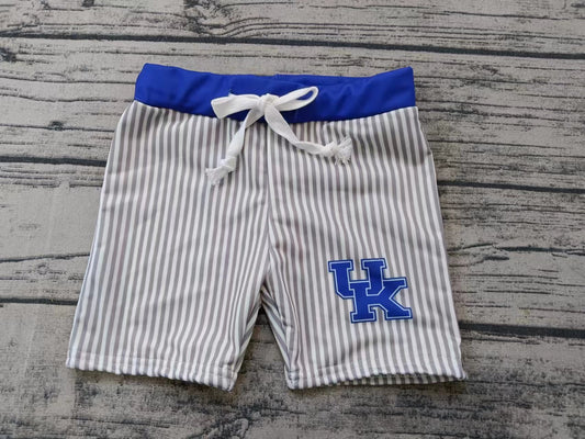 custom moq 5 eta 5weeks baby boys clothes team UK striped blue swim trunks shorts