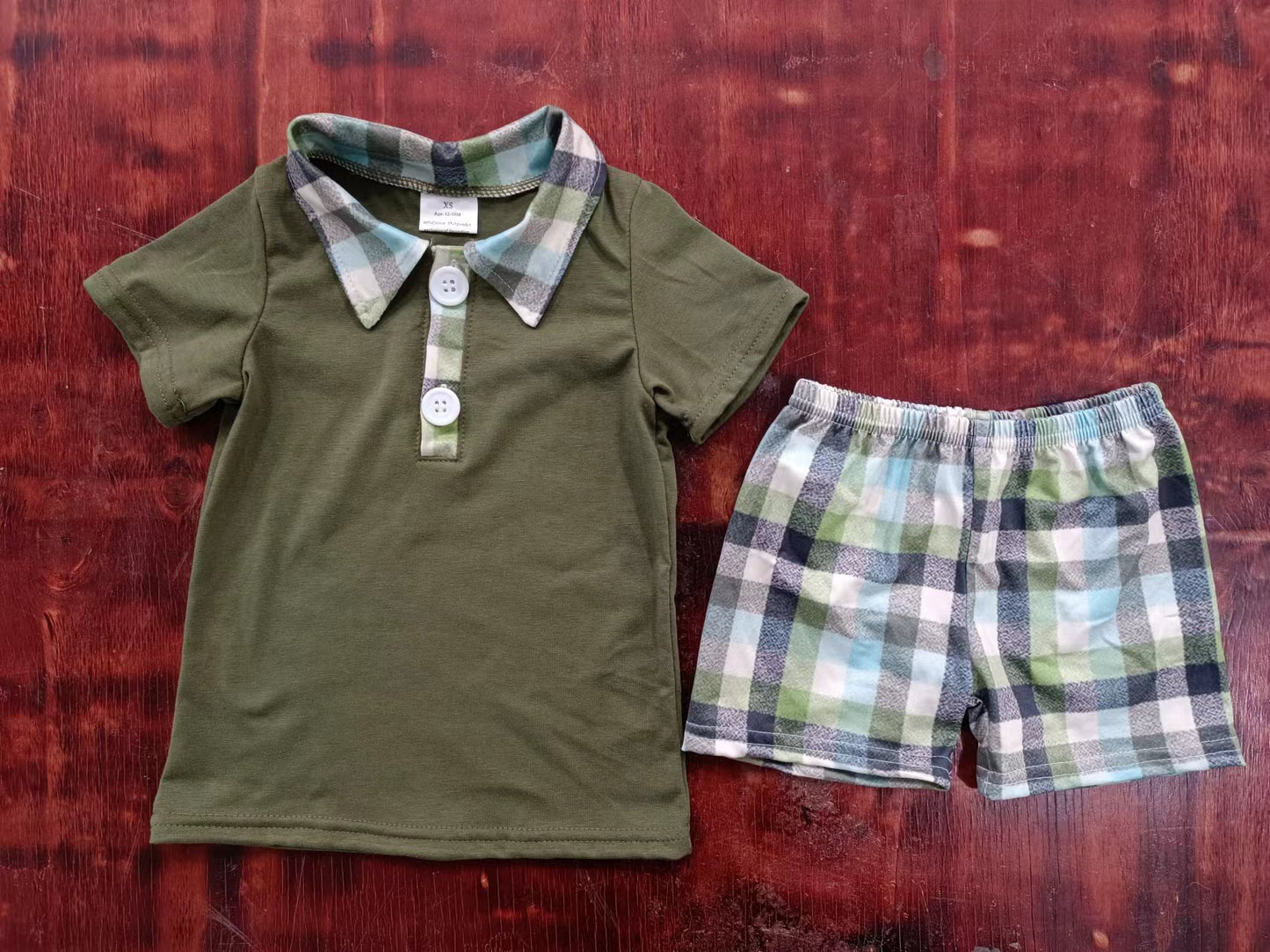 Boys shirt cotton top and shorts set