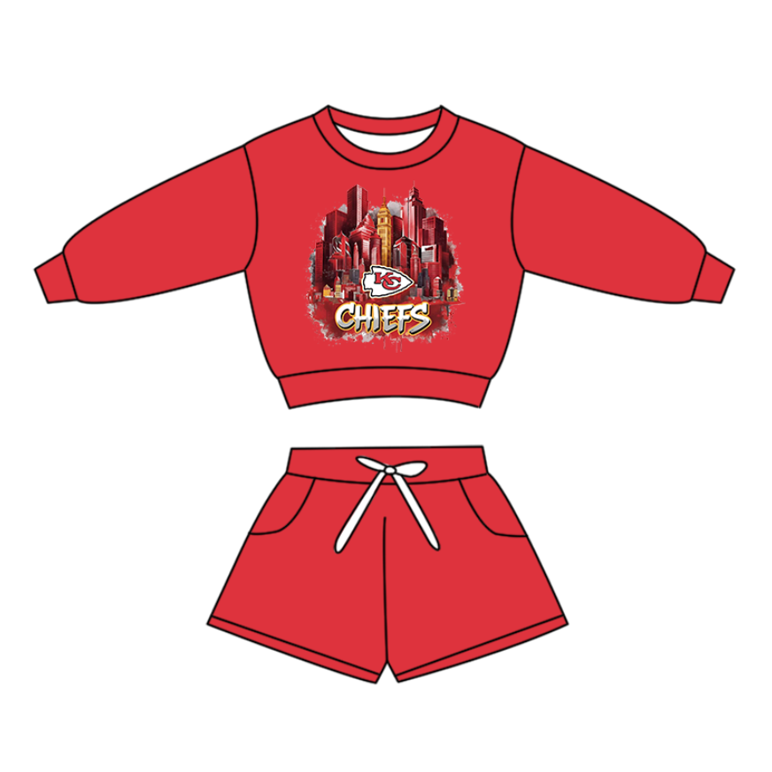 Custom moq 5 mix size milk silk baby boy clothes summer team red long sleeve shorts sets