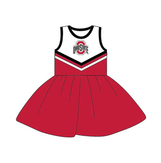 Custom moq 5 each style eta 6-7weeks baby girl clothes team red sleeveless dress-25.8.21