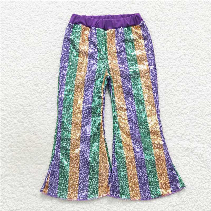 RTS NO MOQ Sibling baby girl clothes SEAUIN All Colors Sequined Gari Safety Pants add  lining