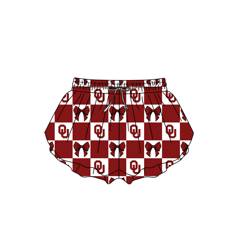 Custom moq 3 or 5 mix size milk silk summer teams baby girl clothes bow dark red sleeveless skirts sets 3 and dresss and shorts-26.1.24