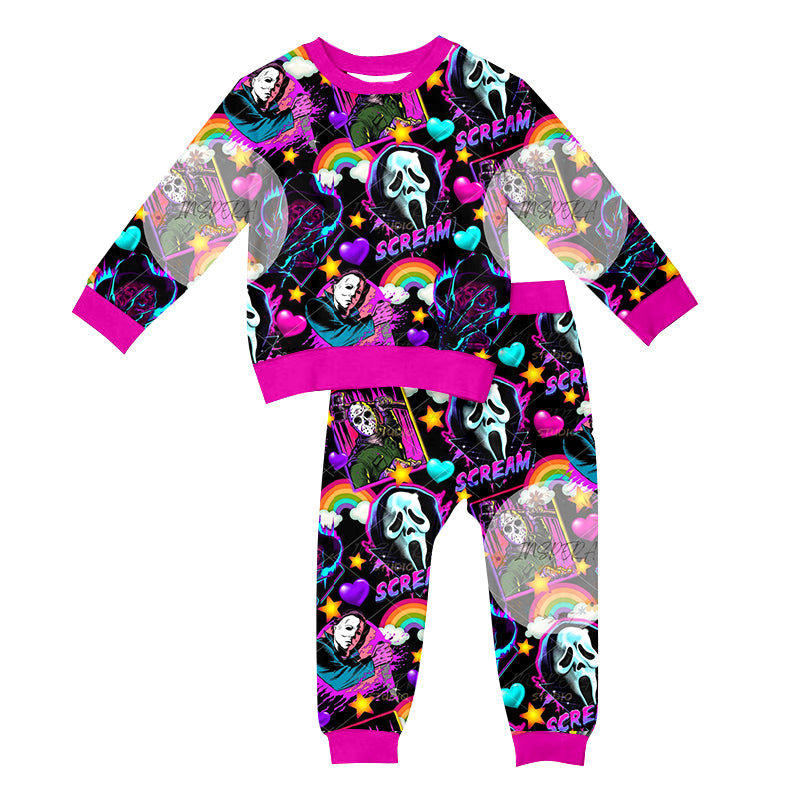 5.21custom each style moq 5eta 4-5week Halloween styles and different colors Long sleeve trousers suit series