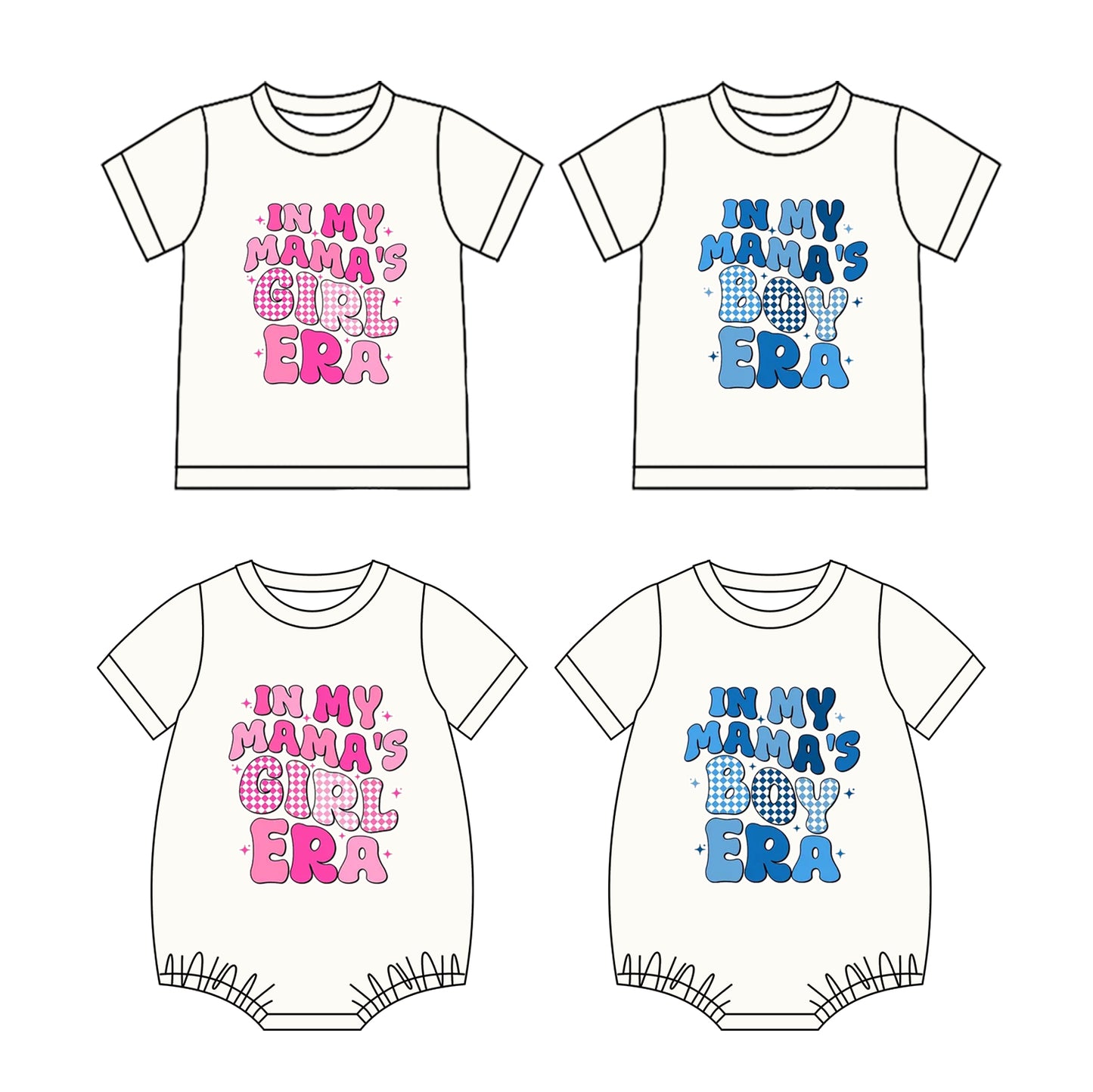 25.10.29 custom each style moq 5 eta 6-8 week Sibling Sister in baby boy girl short sleeve rompers 2 and top 2 match family design